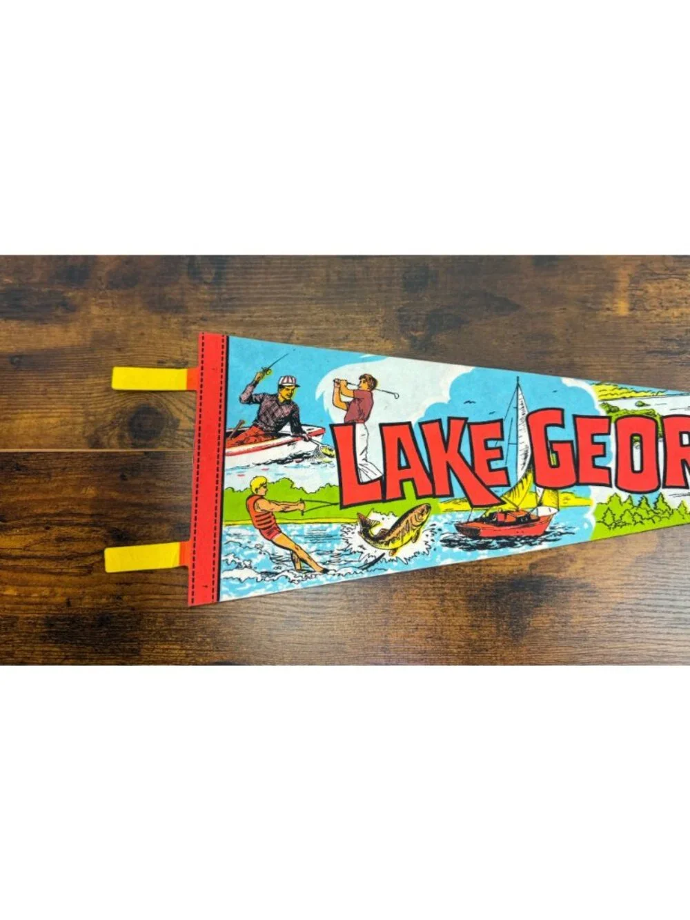Vintage Lake George NY Vintage Felt Pennant 25 inches